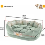 Divanetto per Cani e Gatti con Cuscino Double-Face – Misura 50, Blu - immagine 2