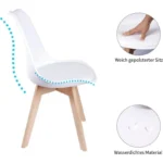 Set di 4 Sedie Scandinave Bianche con Gambe in Legno – Design Moderno e Confortevole - immagine 2