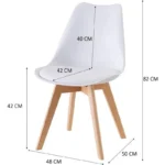 Set di 4 Sedie Scandinave Bianche con Gambe in Legno – Design Moderno e Confortevole - immagine 5