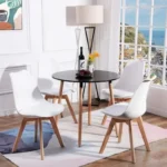 Set di 4 Sedie Scandinave Bianche con Gambe in Legno – Design Moderno e Confortevole - immagine 4