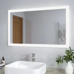 Specchio LED per Bagno SIRHONA, 100×60 cm, con Controllo Tattile e Funzione Antiappannamento, Impermeabile IP44, Stile Moderno Rettangolare - immagine 2