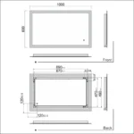 Specchio LED per Bagno SIRHONA, 100×60 cm, con Controllo Tattile e Funzione Antiappannamento, Impermeabile IP44, Stile Moderno Rettangolare - immagine 3
