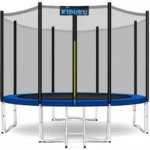 Trampolino Giardino Circolare da 305 cm – Kit Completo con Rete di Sicurezza, Scala, Copertura, Ancore e Accessori per Bambini